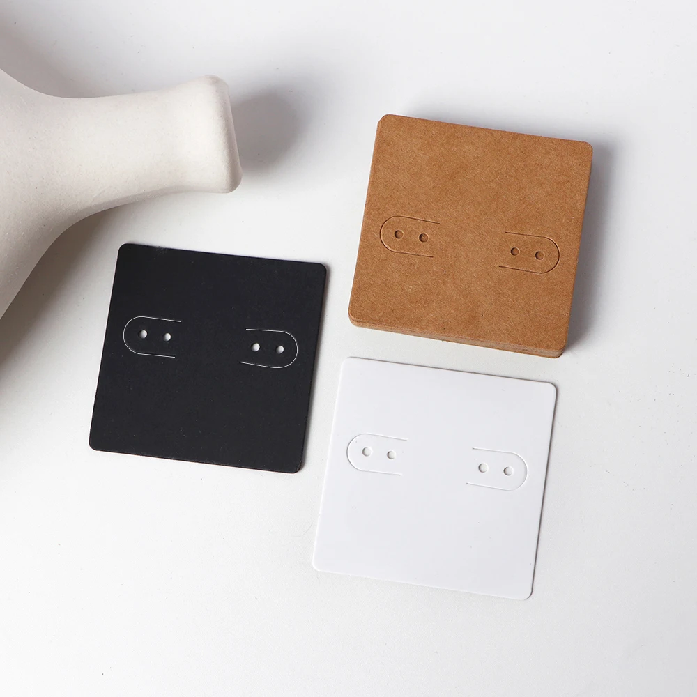 بطاقة ورق كرافت للعرض ، أقراط مربعة ، مورد إكسسوارات يدوية الصنع ، بيع بالجملة ، 50 مجوهرات ، 5x5cm #6