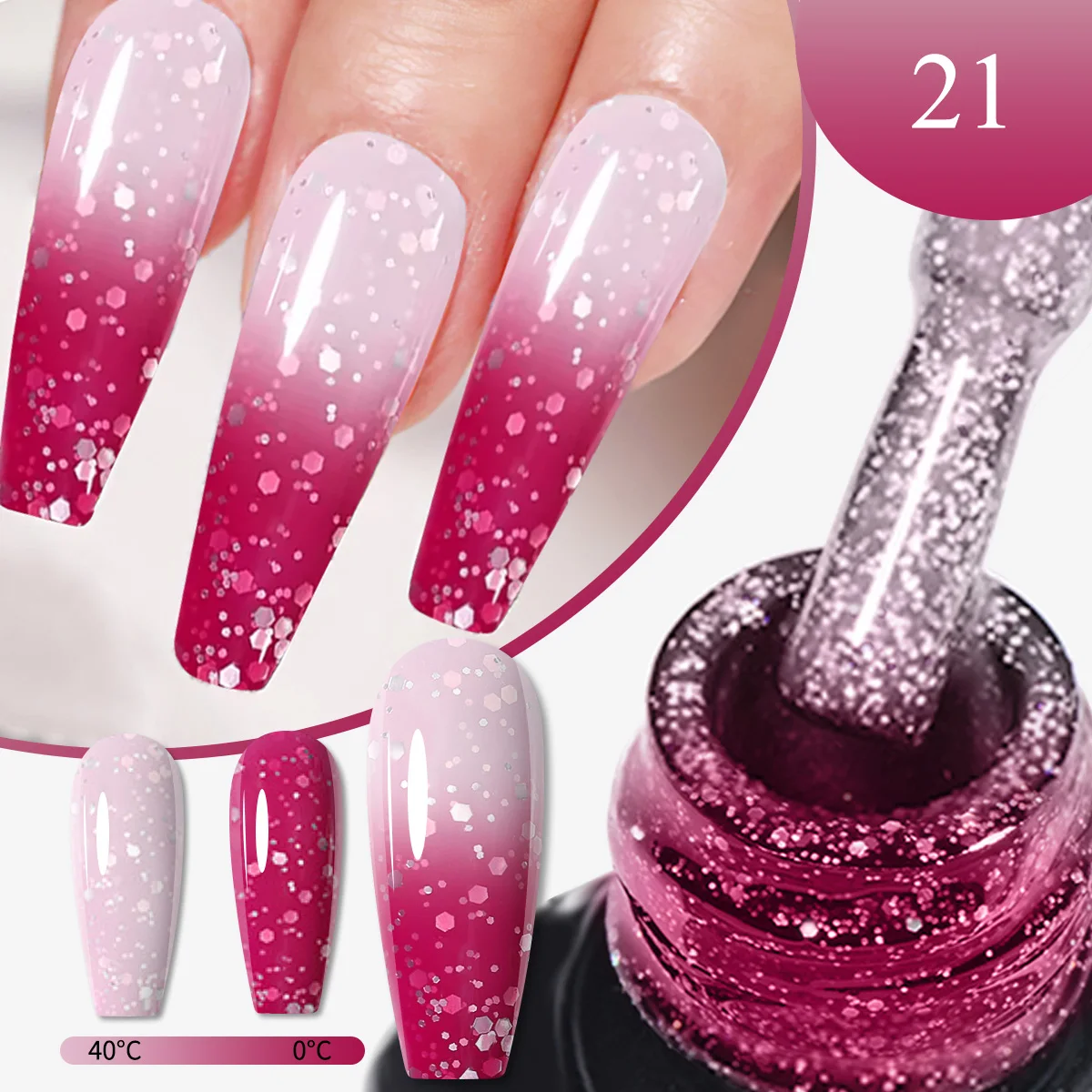 طلاء أظافر لامع بتصميم الهالوين، طلاء جل لامع قابل للإزالة بالأشعة فوق البنفسجية LED، طلاء أظافر متغير المزاج #4