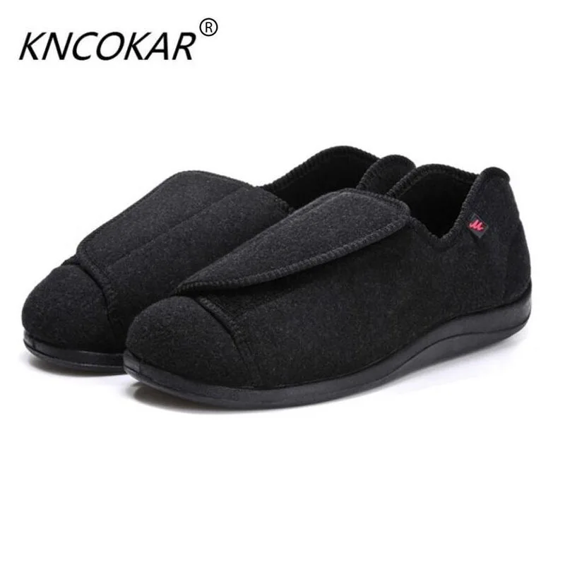 

KNCOKAR Hot sales men's shoes are cozy Adjustable and wide cotton cloth shoes suitable for foot swollen feet and fat feet