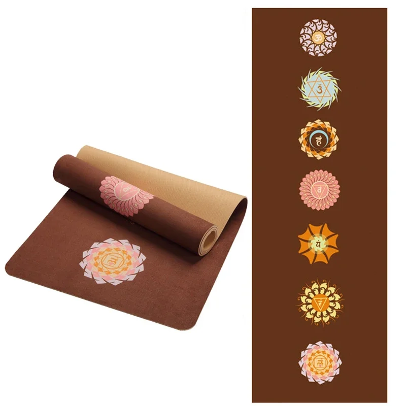 Lotus Pattern Suede Yoga Mat Non-slip Exercise Fitness Pilates Mat