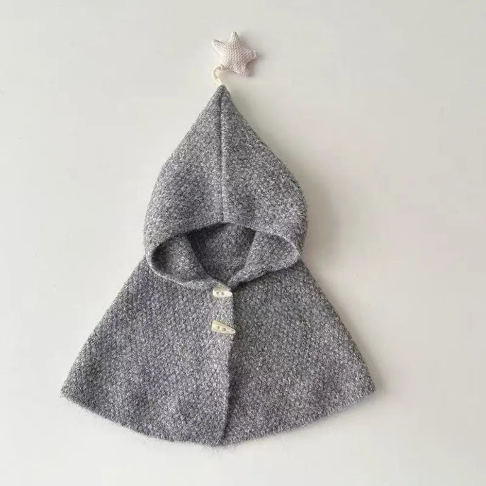 New Star Hooded Cloak Windproof Loose Fit Toddler Pullover Warm Hooded Cape Jacket Autumn Outerwear
