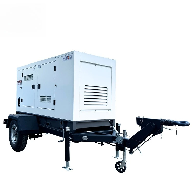 Powered by  Ricardo Engine 15kw 30kw 50kw Doual Axis diesel Generator Set for Outdoors Rainproof Trailer Silent Mobile