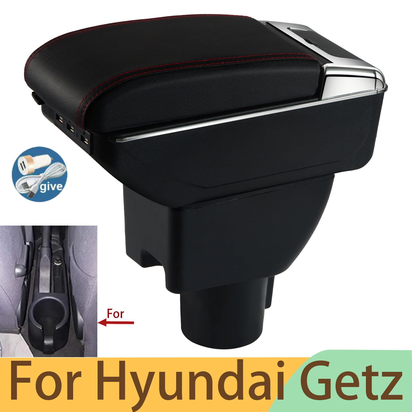 

Для Hyundai Getz подлокотник для Hyundai GETZ автомобильный подлокотник, кронштейн для хранения подлокотника, увеличивающий рост, простая установка