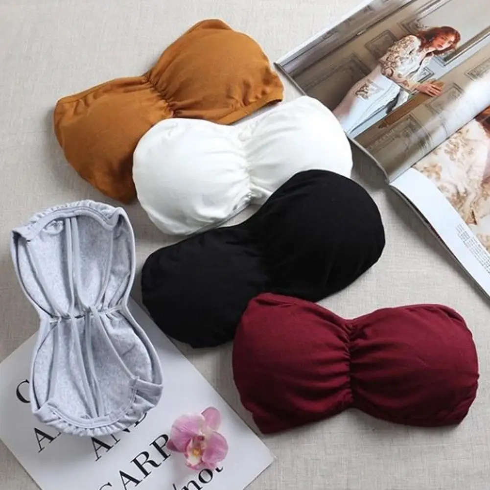 Strapless Bra New Summer Back Underwear Girls Anti-slip Buckle Wrap Strapless All Bra Bra The Bottom Students And I9M5