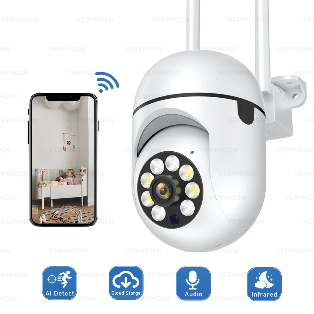 2MP Wifi IP Camera Outdoor Security Surveillance Cameras AI Human Tracking Two Way Audio 4X Digital Zoom Night Vision Full Color