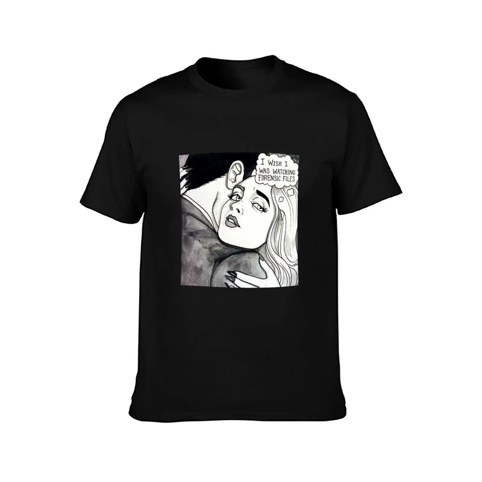 I wish I was watching Forensic Files T-Shirt, Summer Casual Cotton Tee, Oversized Streetwear Tops, Vintage Graphic Print