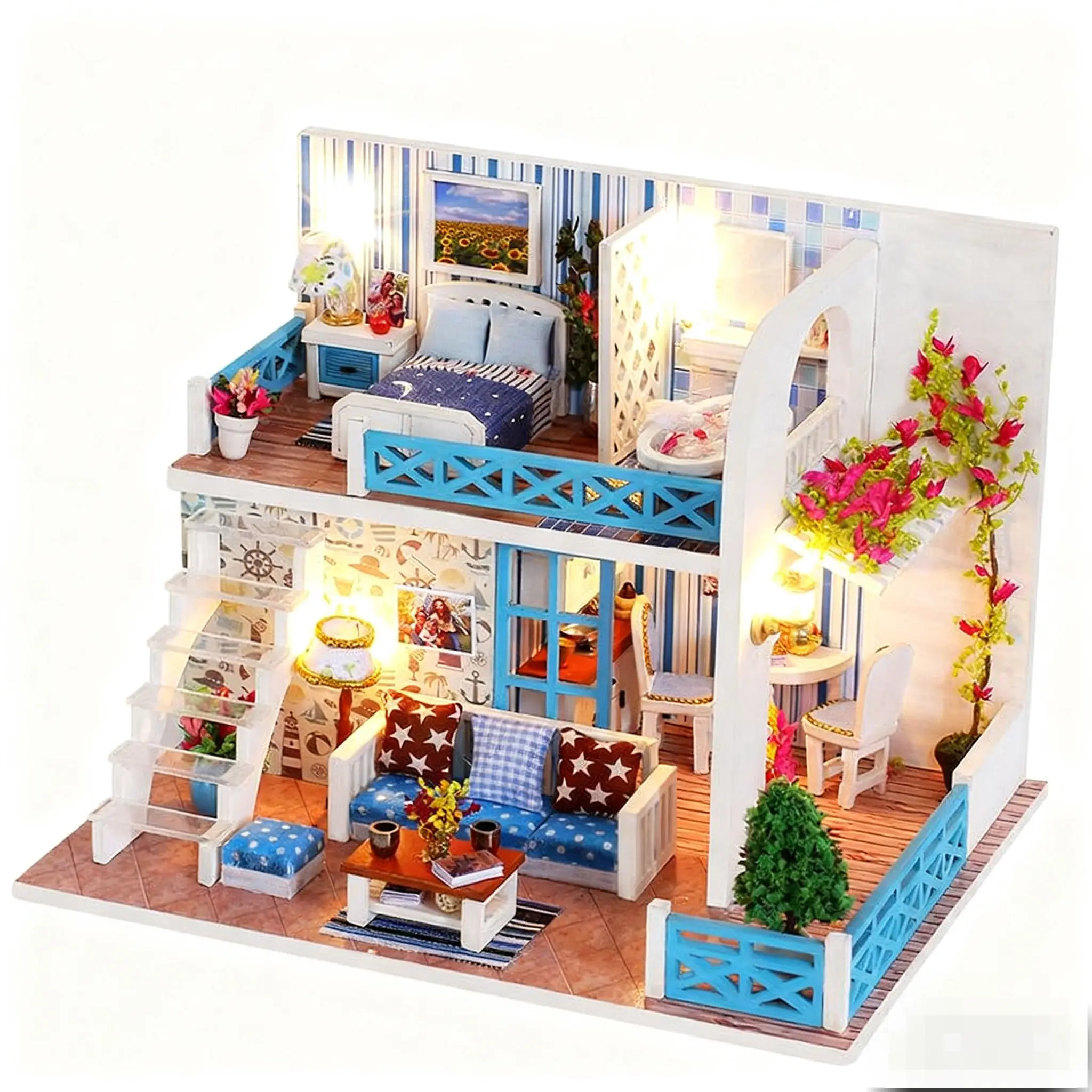 

Helen's Shore DIY Miniature Dollhouse Kit Wooden Assembly Educational Toy For Kids Creative Puzzle 2025