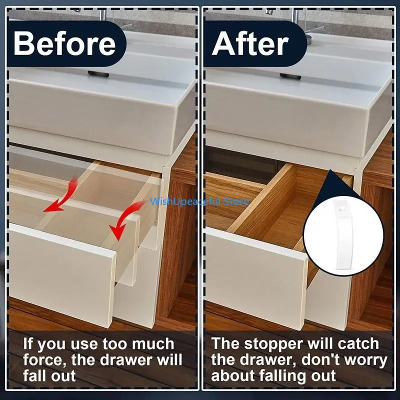 

34YA 10Pcs Plastic Drawer Stops Anti-slip Drawer Stoppers Furniture Accessories