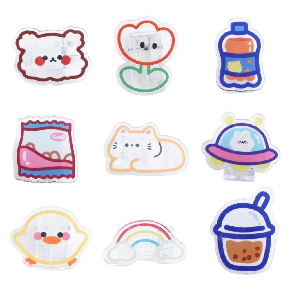 Acrylic Small Clips Page Holder Cartoon Binder Clip Index Clamp Snacks Sealing Clip Transparent Clip Paper Clip Binder Clips