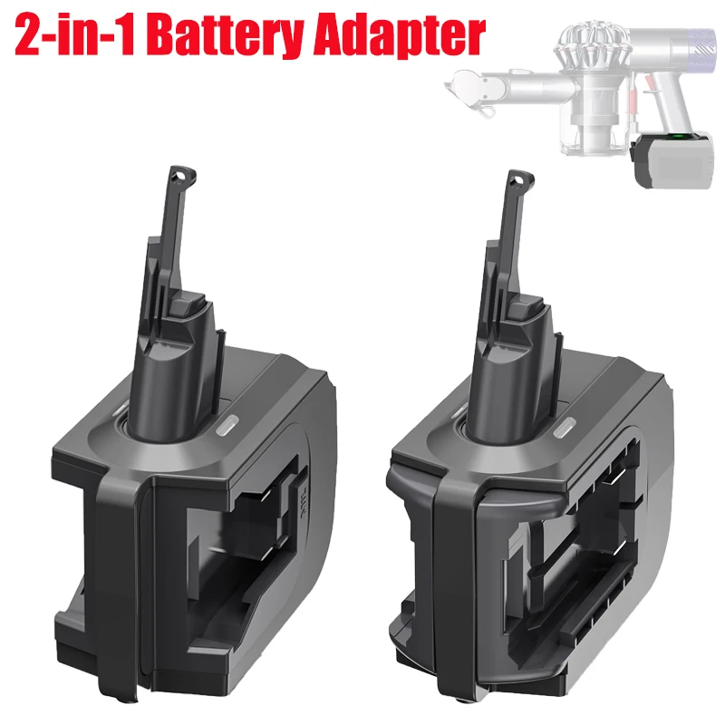 2-in-1 Battery Adapter for Makita/DW/Milwaukee/Craftsman 18/20V Batteries Converted To for Dyson V7 V8 Series Vacuum Cleaners