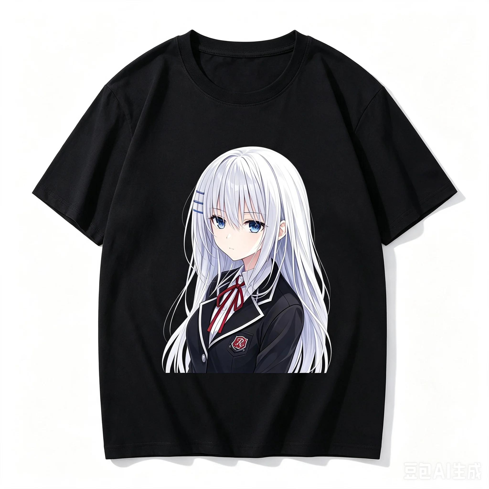 Origami Tobiichi School Uniform Bust Anime Cutout Graphic Crew Neck Short Sleeve Women And Men T-Shirt