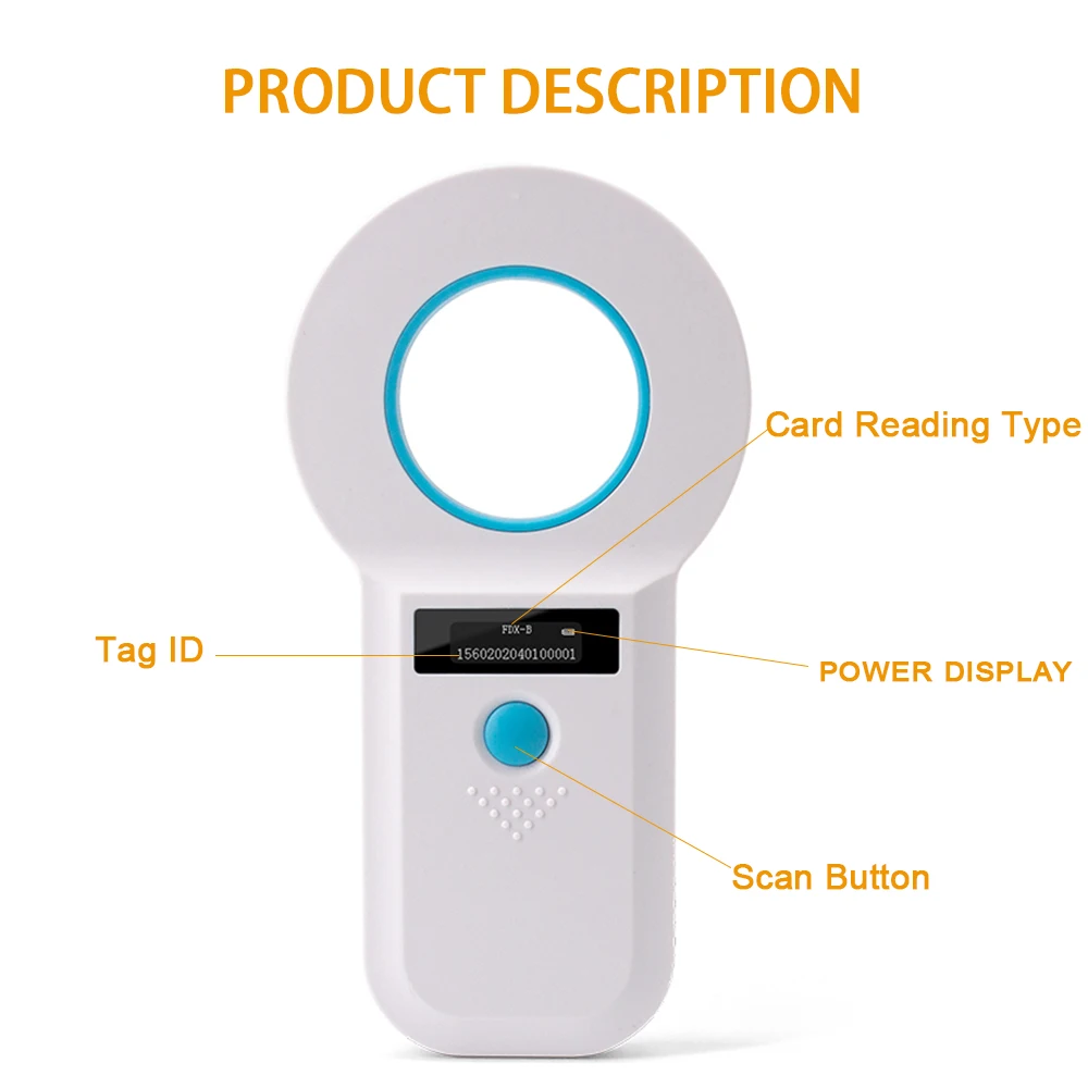 Bluetooth Chip Animal Tag Microchip Reader Chip ID Scanner Rechargeable Data Storage Animal Portable OLED Pet Dog Cat Scanner