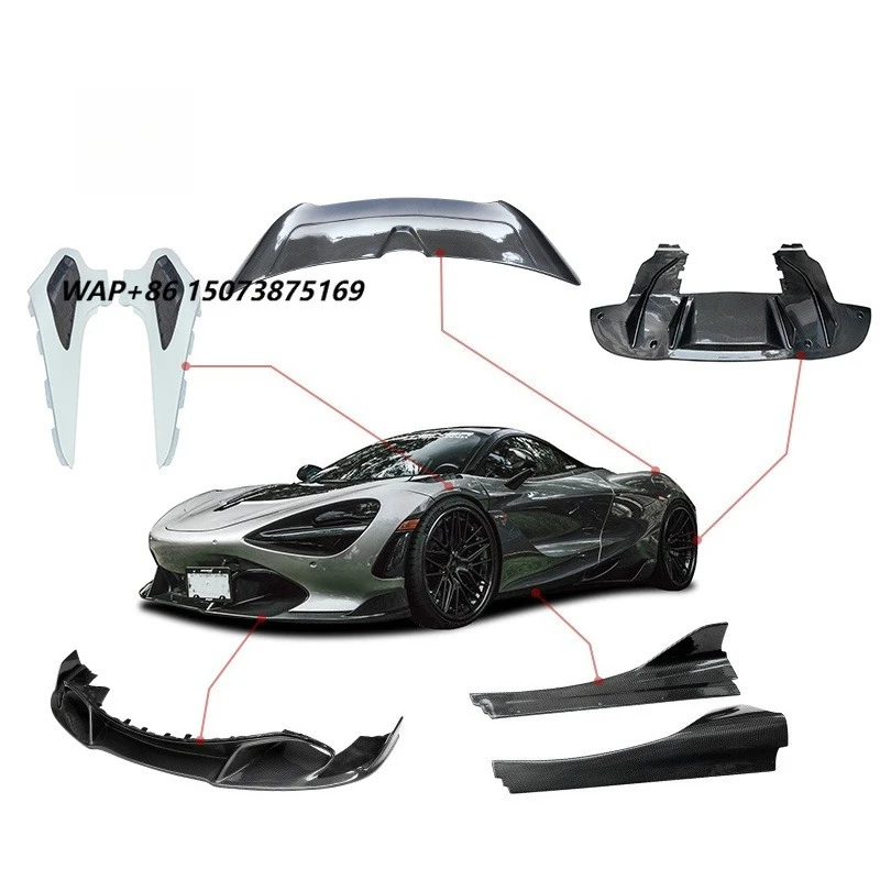 Vors Style Dry Carbon Fiber Body Kit for McLaren 720S Front Lip Fender Side Skirts Rear Spoiler Diffuser Bodykit