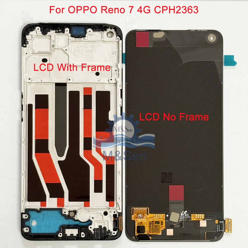 Original AMOLED For OPPO Find X5 Lite Find X5 X5 Pro LCD Frame Display Screen Touch Panel Digitizer For Oppo Reno7 SE Reno 7 4G