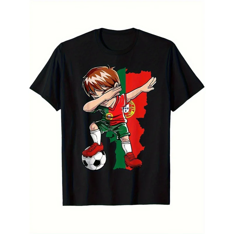 Portugal football jerseyTShirt - ，DabbinFootball design，Machine Wash，Casual round NeckTShirt，Perfect for sports enthusiasts
