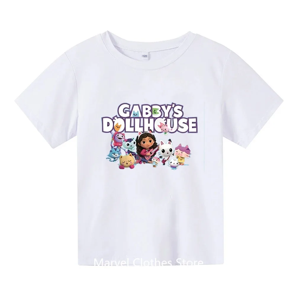 Girls Clothes Cute Gabbys Doll House Cartoon Kids Funny T-Shirts Baby Boys T Shirt Summer Short Sleeve Children Tops