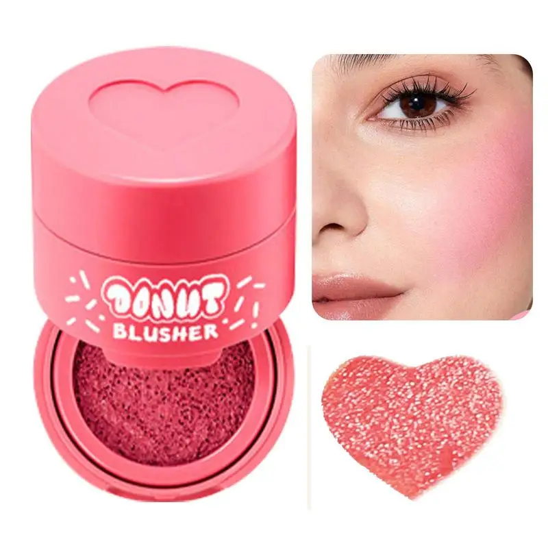 Luftkissen herzförmige Samt Rouge Gesicht Rouge Flüssigkeit natürliche und lang anhaltende Rouge Make-up Tool Geschenke mit Glitzer-Effekt