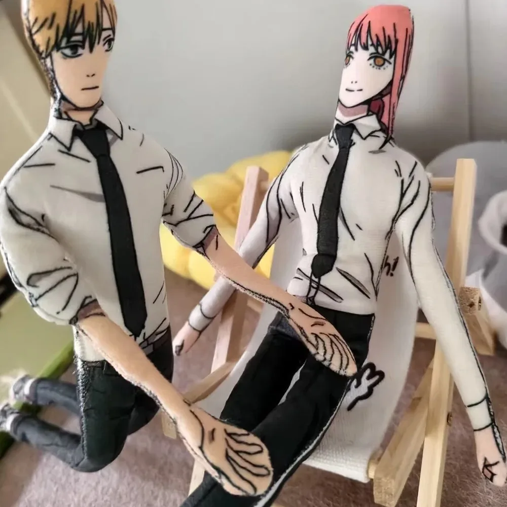 Motosierra de Anime para hombre Denji Makima Hayakawa Aki Power Reze, muñeco de Cosplay, muñecos de peluche, forma giratoria abstracta, accesorio de habitación de 28cm