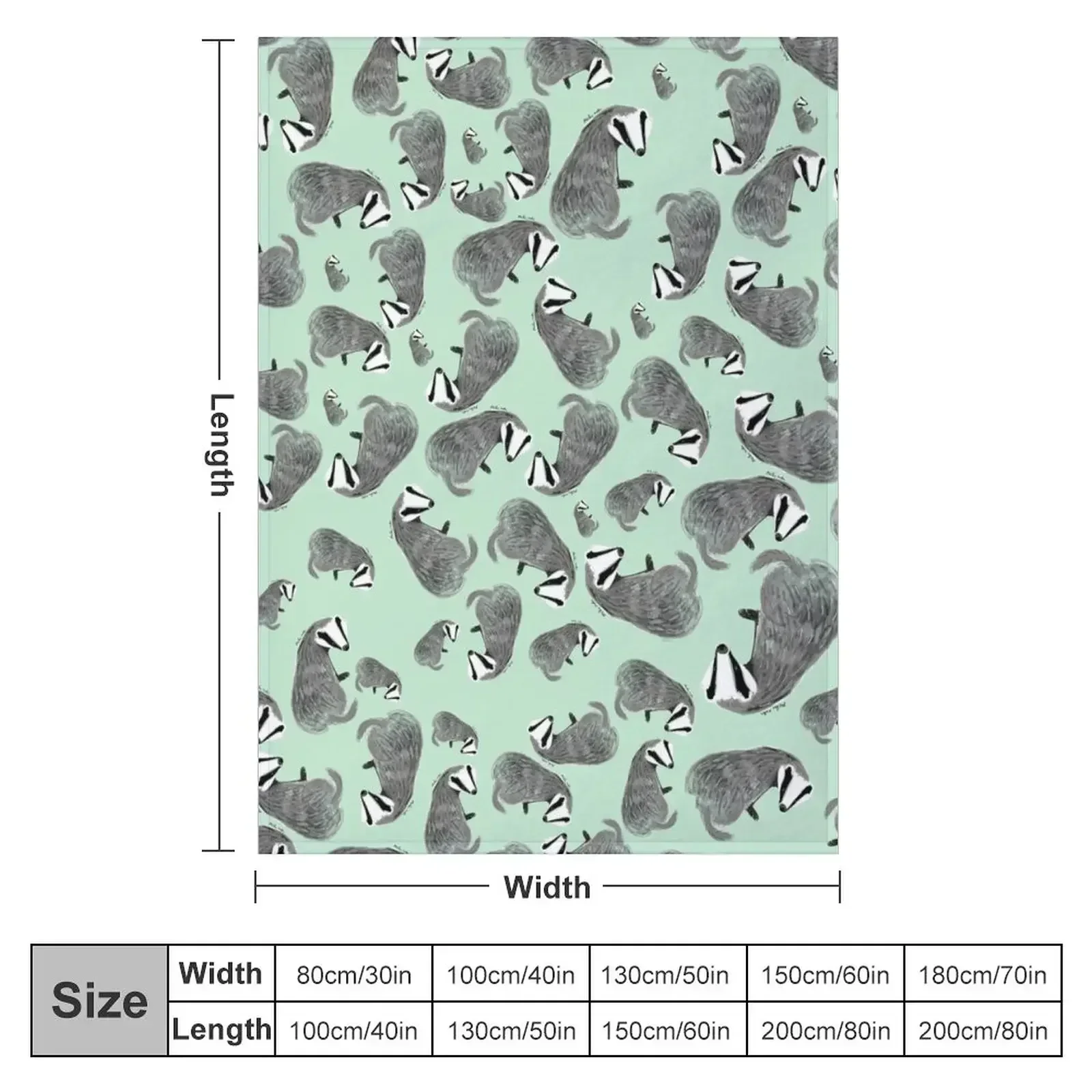 European Badger pattern Throw Blanket Soft Big For Sofa Thin Sleeping Bag Bed covers Blankets For Bed Heavy Blankets