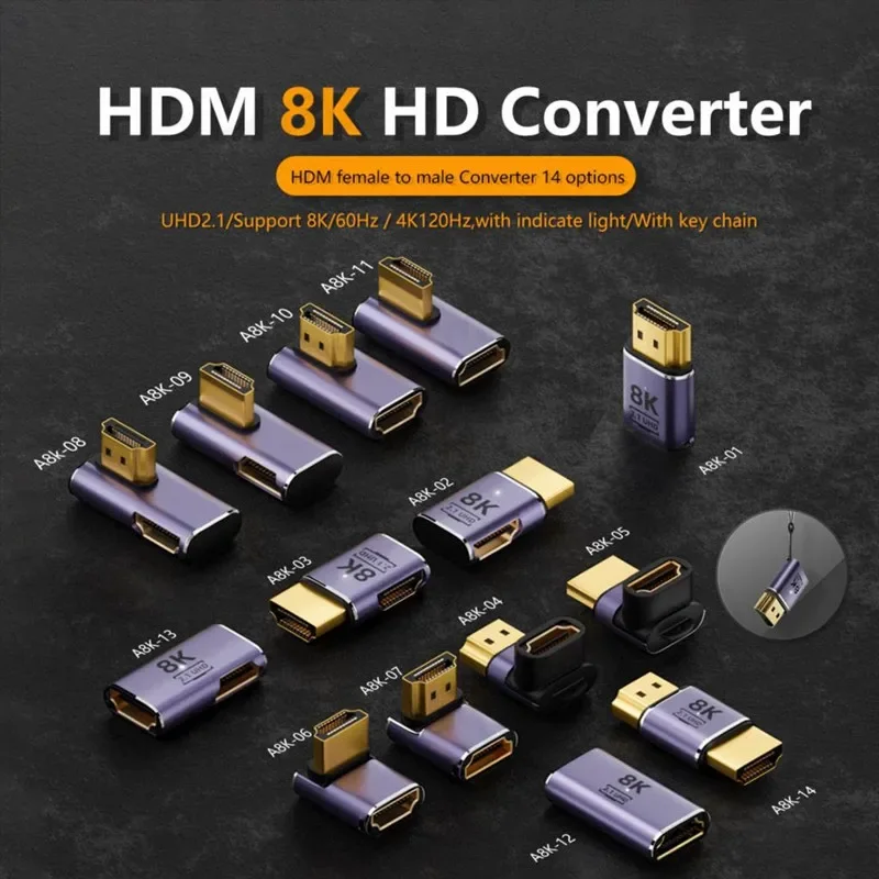 

8K HDMI-compatible 2.1 Cable Adapter Male to Female Cable Converter for HDTV PS4 PS5 Laptop 4K HD Extender Female to Female