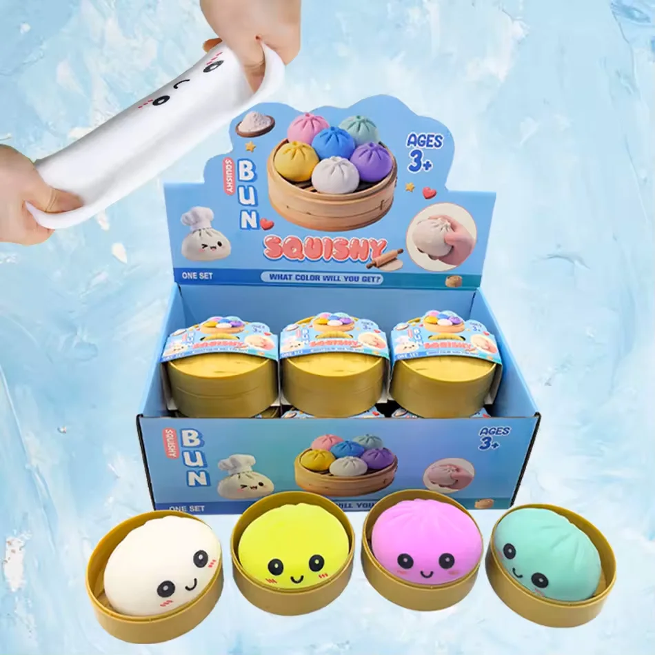 

Steamed Stuff Bun Anti-Stress Ball Fidgets Toy Dumpling Squishies Soft Slowing Rebound Foam Toy Ultra-Soft Decompression