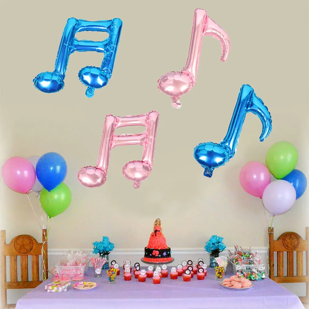 

4Pcs Chic Music Note Foil Balloons Premium Air-Filled Party Decoration for Wedding Birthday Shower Festive Events