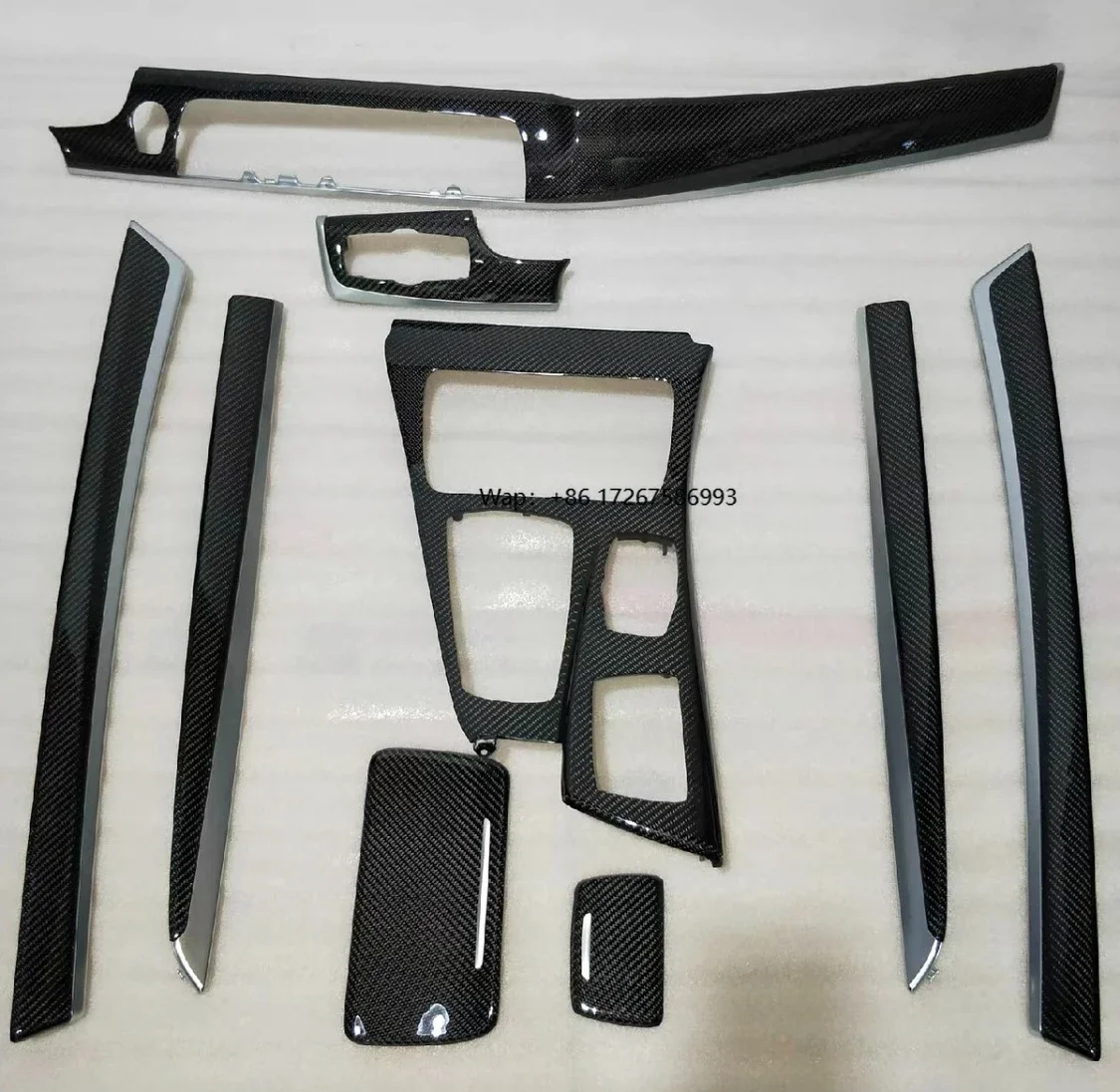 

Real Carbon Fiber Center Console Gear Shift Panel Trims Interior Kit Fits for G22 G23 G20 G21 3 4 M4 Series