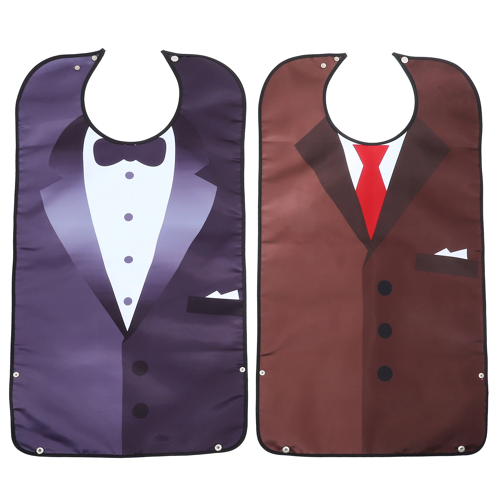 

2pcs Waterproof Eating Aprons Adult Bibs Clothing Protector Elder Meal Polyester Reusable Durable Stain Resistant Health Care