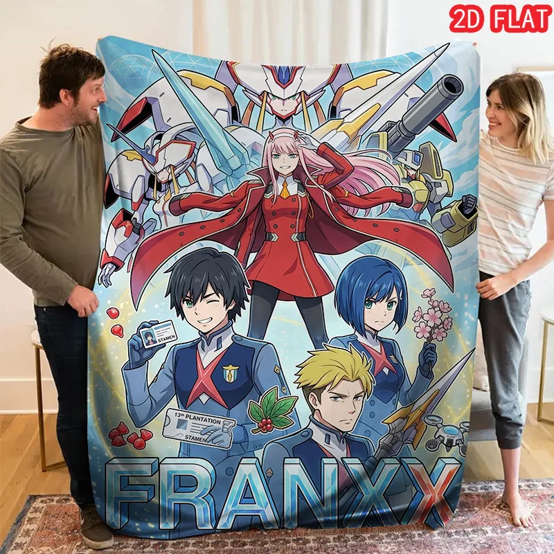 Darling in the FranXX Weiche Flanelldecke, warme und gemütliche, pillinghemmende, bequeme Überwurfdecke für Bett, Sofa, Camping, Reisen THW