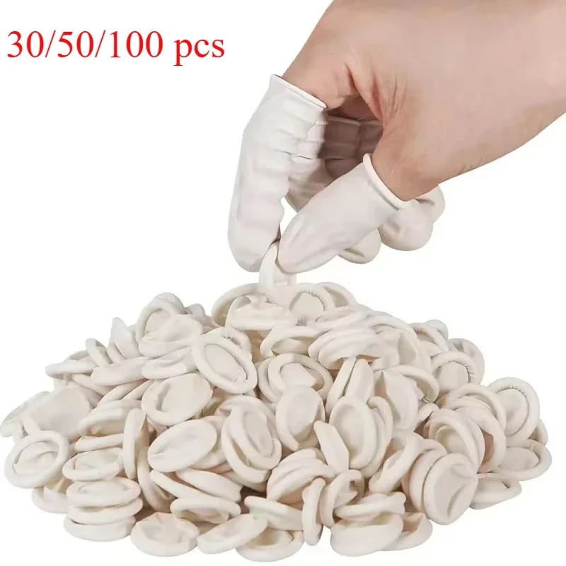 30/50/100Pcs Latex Fingertip Protector Gloves Non‑Slip Anti‑Static For Watchmaker Watch Repair Rubber Finger Cots Tools