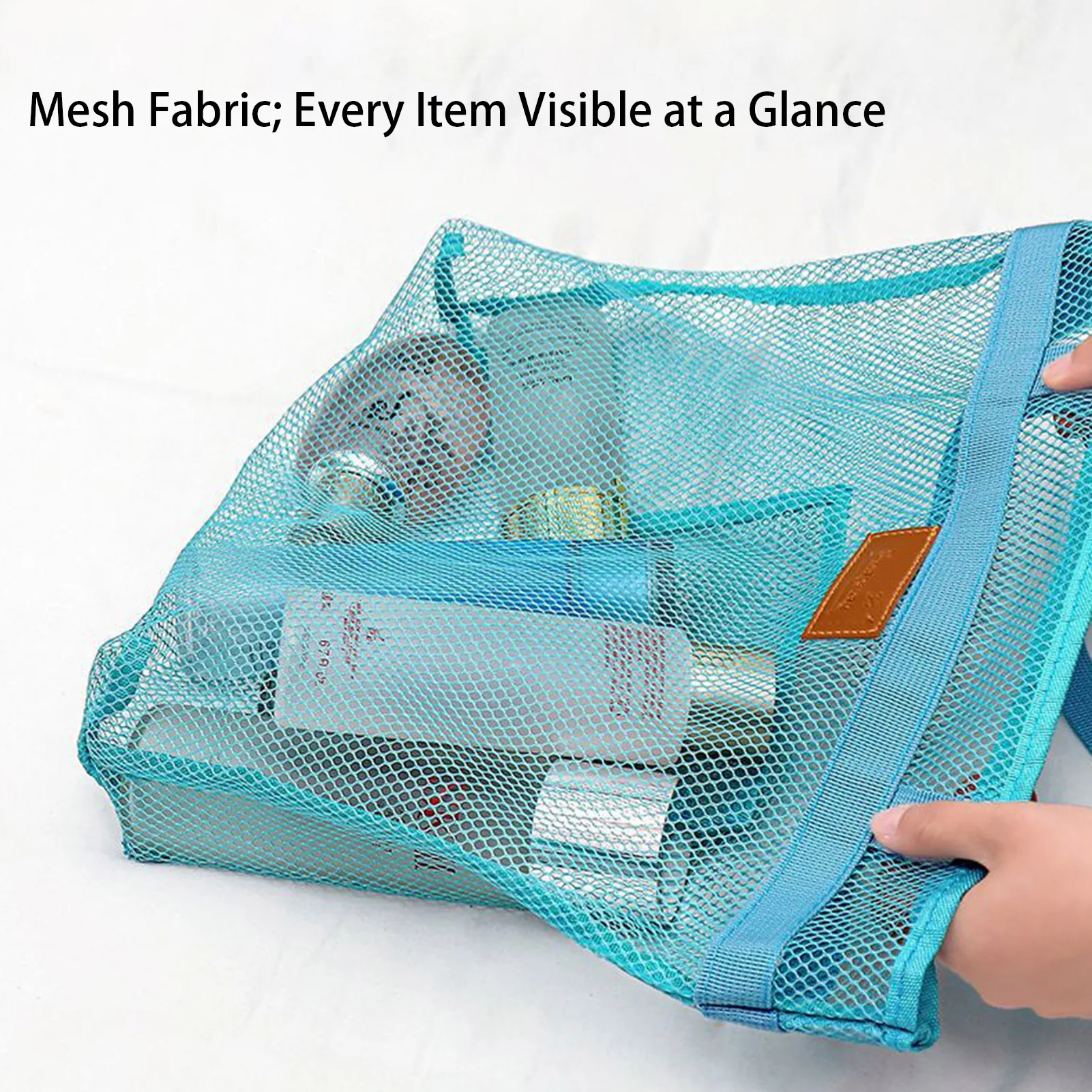 Portable Mesh Shower Tote Bags With Zipper Quick Dry Bath Organizer For College Dorm Gym Outdoor Beach Travel Or Camping