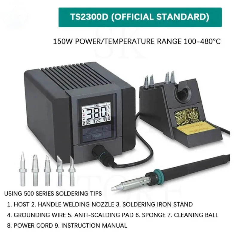 Ritorno della temperatura a velocità rapida piattaforma di saldatura antistatica intelligente senza piombo TS2200 TS2300D stazione di saldatura ferro