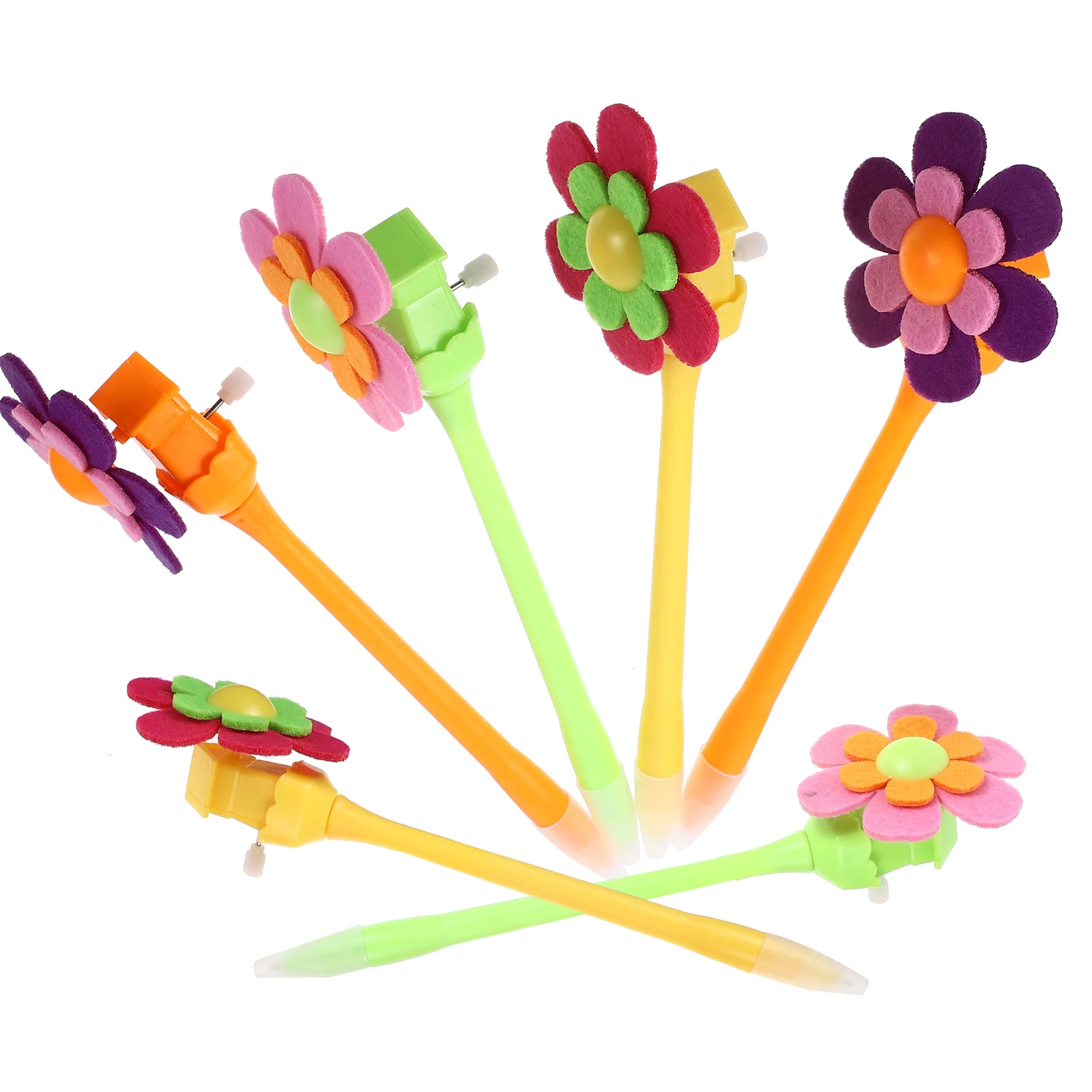 

6Pcs Sunflower Windmill Decorative Ball Pens 0.7mm Extra Fine Tip Smooth Writing Flower Pattern Pens Gift for Students