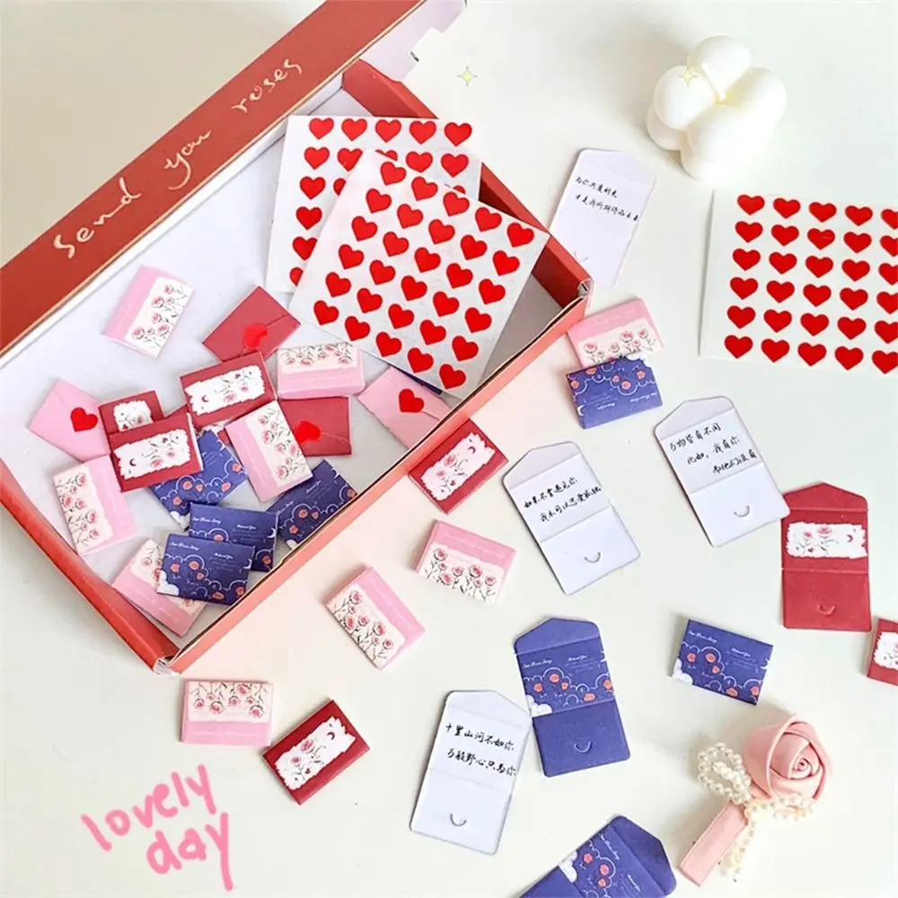 Juego de Mini cartas de amor hechas a mano, regalos sorpresa DIY, sobre de amor, manualidades hechas a mano, 99 invitaciones/bendiciones/para hacer