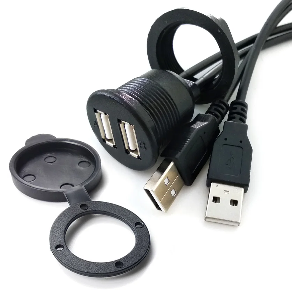 

Dust Cover Cap USB Extension IP67 Cover AF to AM Cord Vehicle Car Cigarette Lighter Replace USB Port Cable