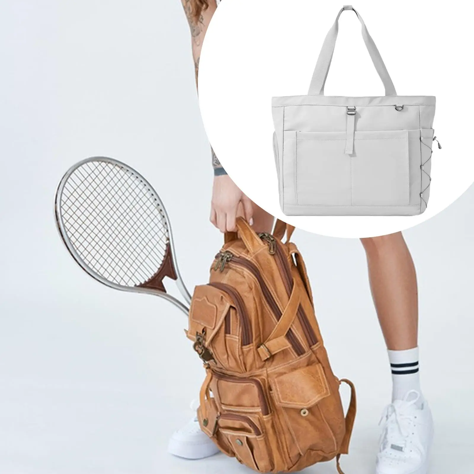 

Tennis Bag Water Resistant Sports Racquet Tote Backpack Fitness Large Capacity Men Women for Gym and Outdoor