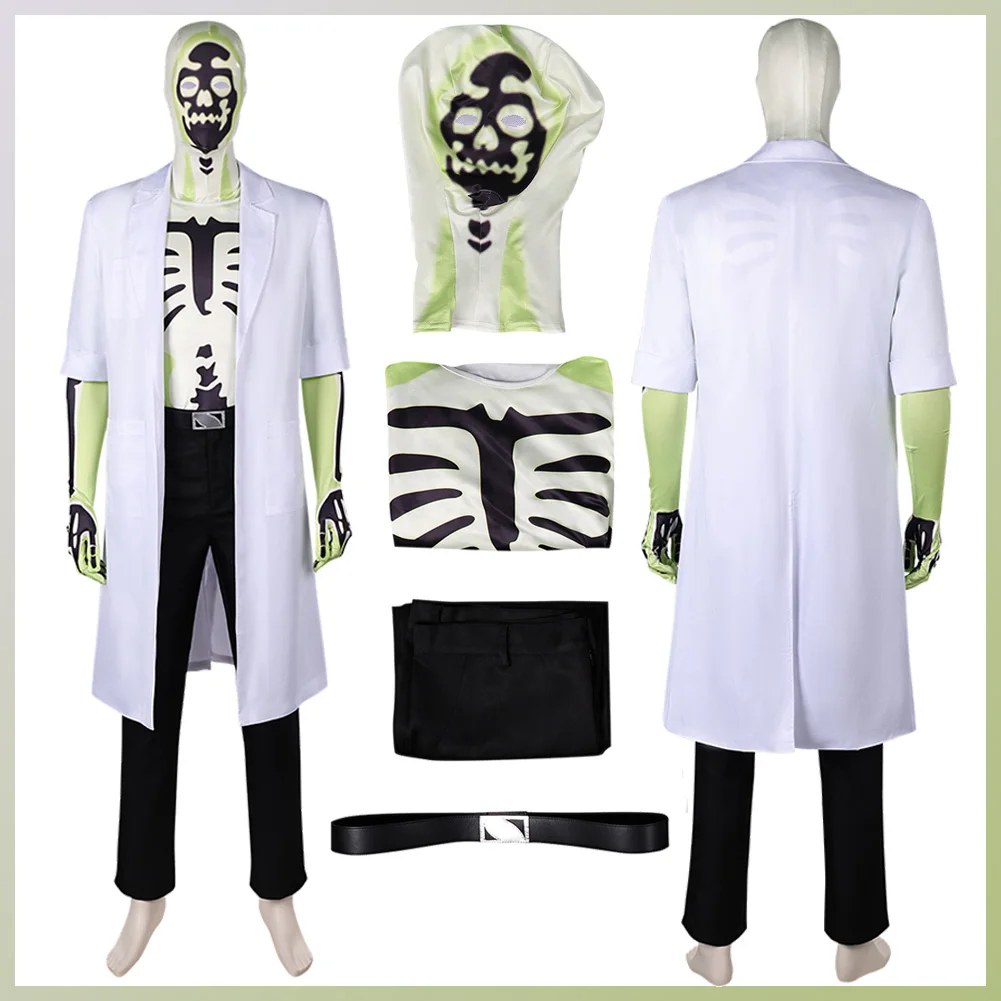 Disguise Dr. Phosphorous Cosplay Clothes Cartoon TV Biological Commando Super Villain Costume Men Role Play Fancy Party Clothes