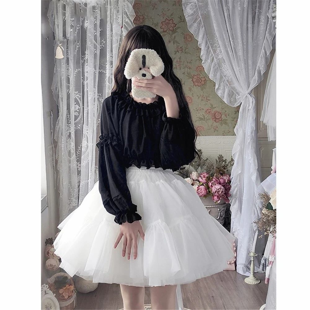 Super Fluffy Petticoat 45 cm Lolita Cosplay Party Underskirt for Girls Short Tutu Skirt Women Rockabilly Crinoline Pettiskirt