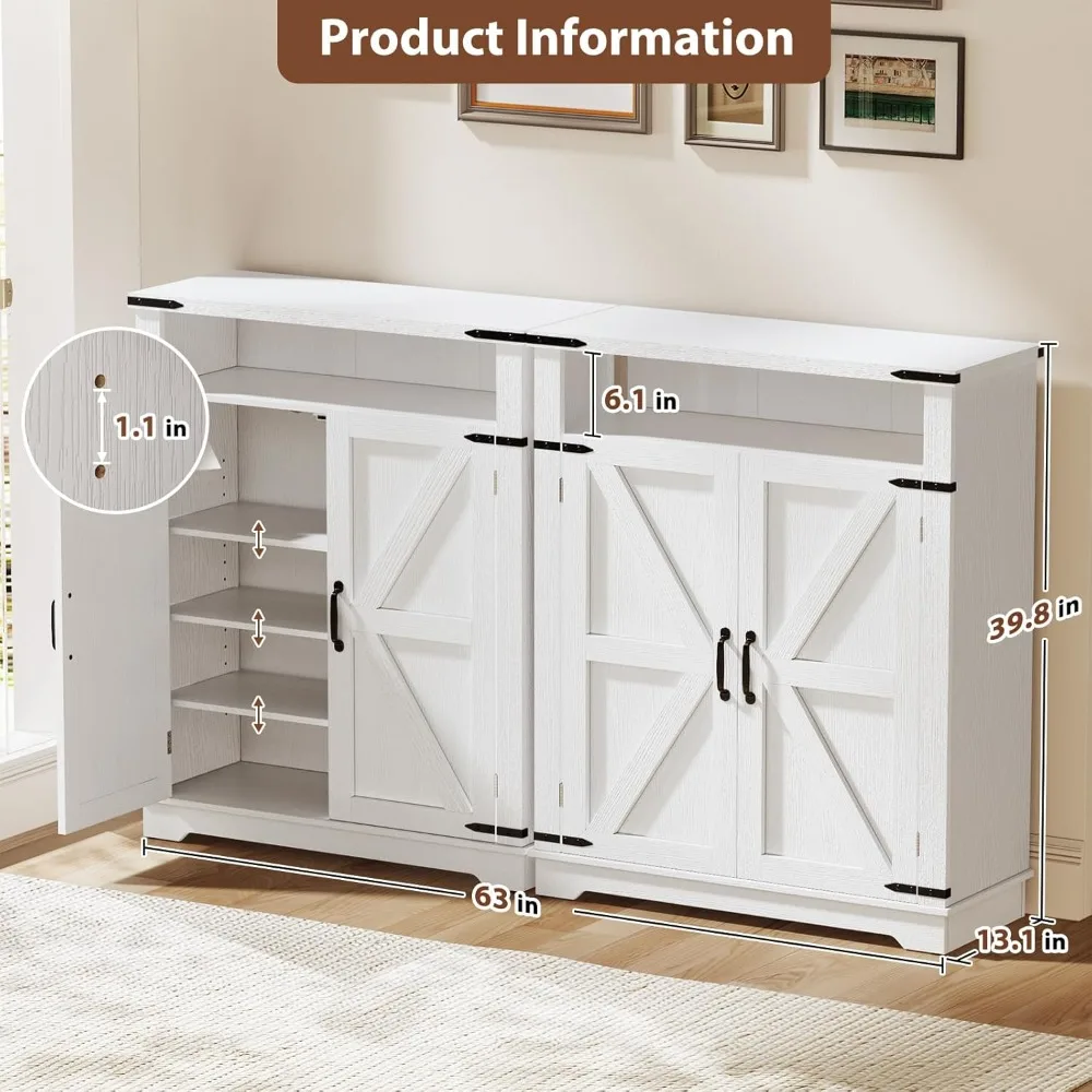 "مجموعة من خزائن أحذية مكونة من 6 طبقات - أبواب مع أرفف قابلة للتعديل وتركيب مضاد للطرف، للمدخل/الخزانة"