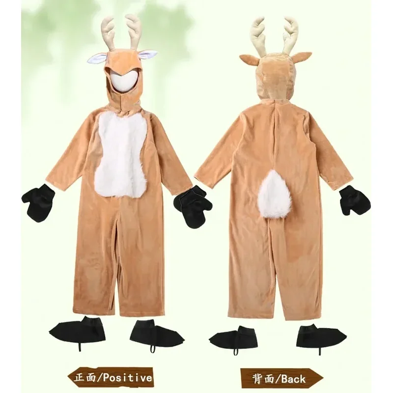 Kids Adult Christmas Costumes Cosplay Christmas Reindeer Moose Onesie Kids Animal Elk Ball Party Fancy Dress