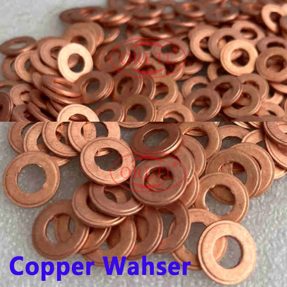 ORLTL 100PCS Fuel Injector Copper Washers F00VC17504 Diesel Nozzle Shims F00VC17503 F00VC17505 for BOSCH Delphi Denso Auto