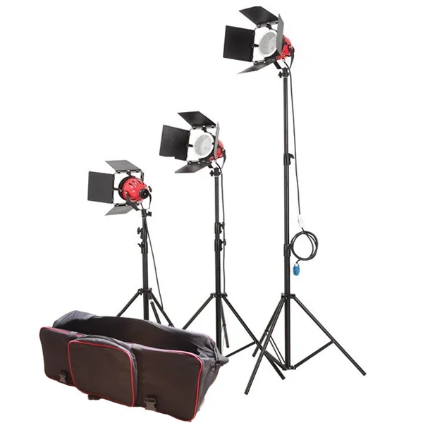 Fotografia Estúdio Kits de iluminação contínua, Vídeo Cabeça Vermelha, Luz * 3 com 200cm Light Stand * 3, Photo Studio Set, 800W