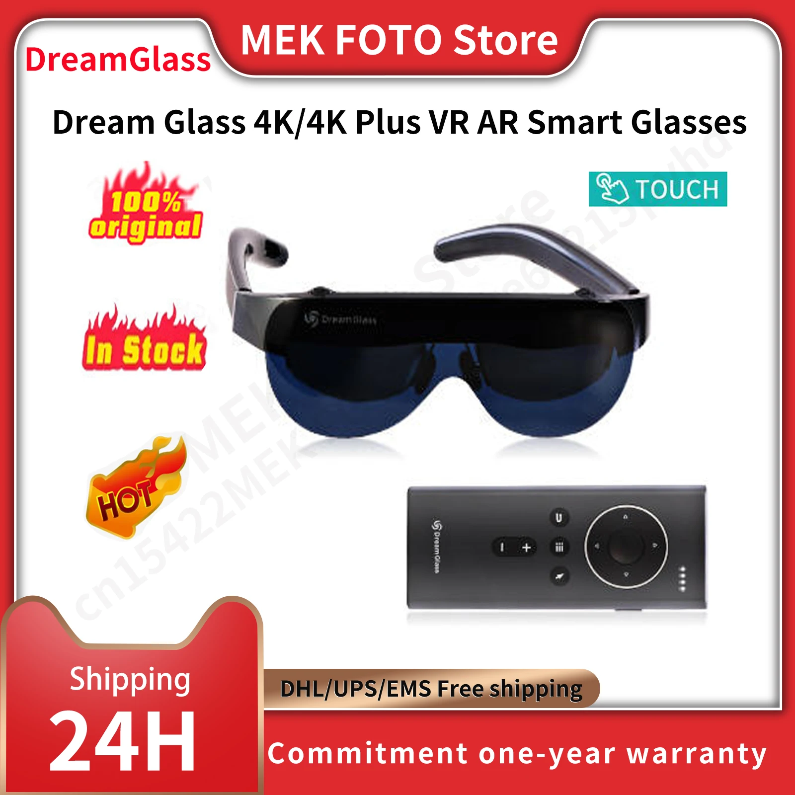New Dream Glass 4K/4K Plus VR AR Smart Glasses Watch Movis And