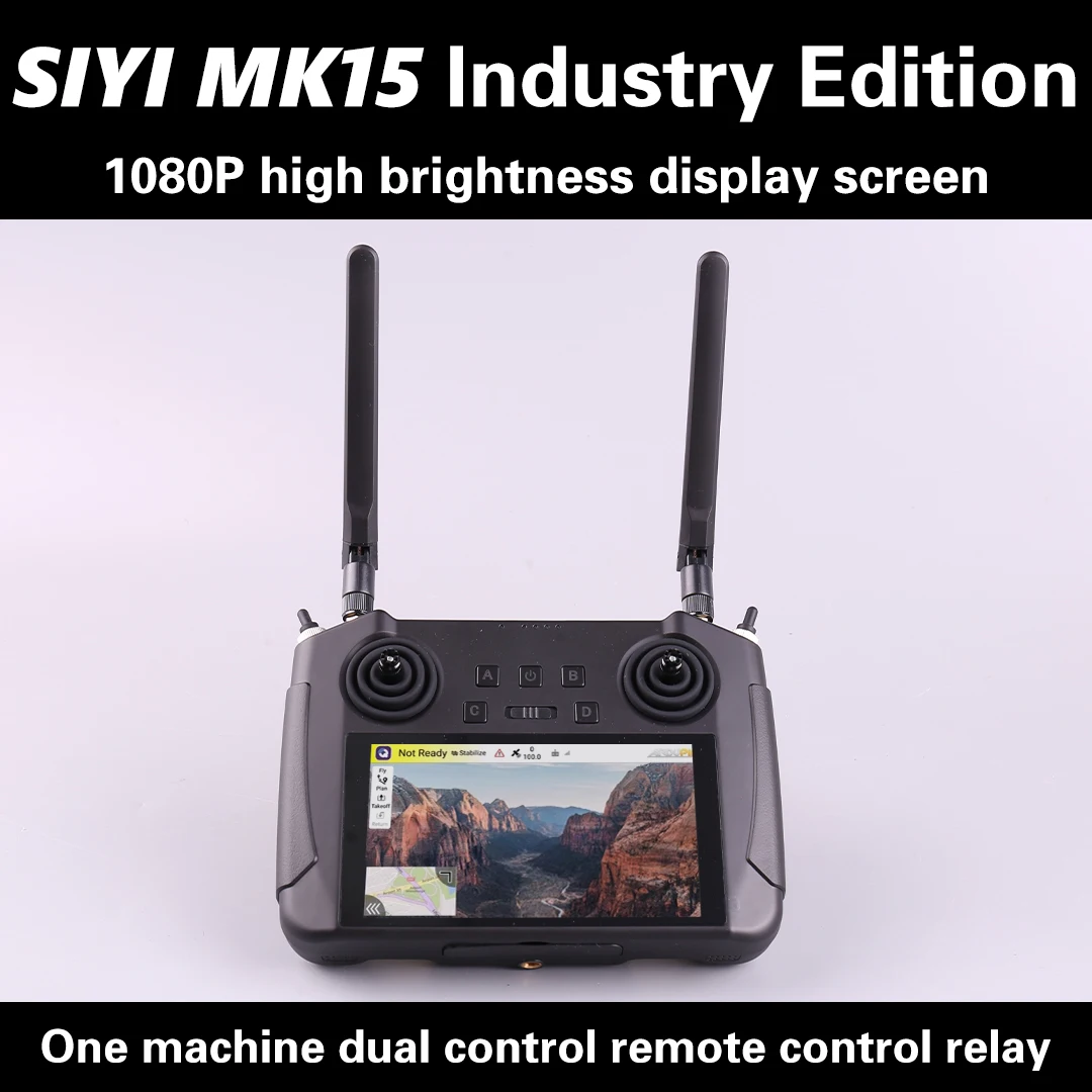 

SIYI MK15 Industry Edition Handheld Ground Station 30KM HD Bright Screen Remote Control for Drone & Vessel Monitoring