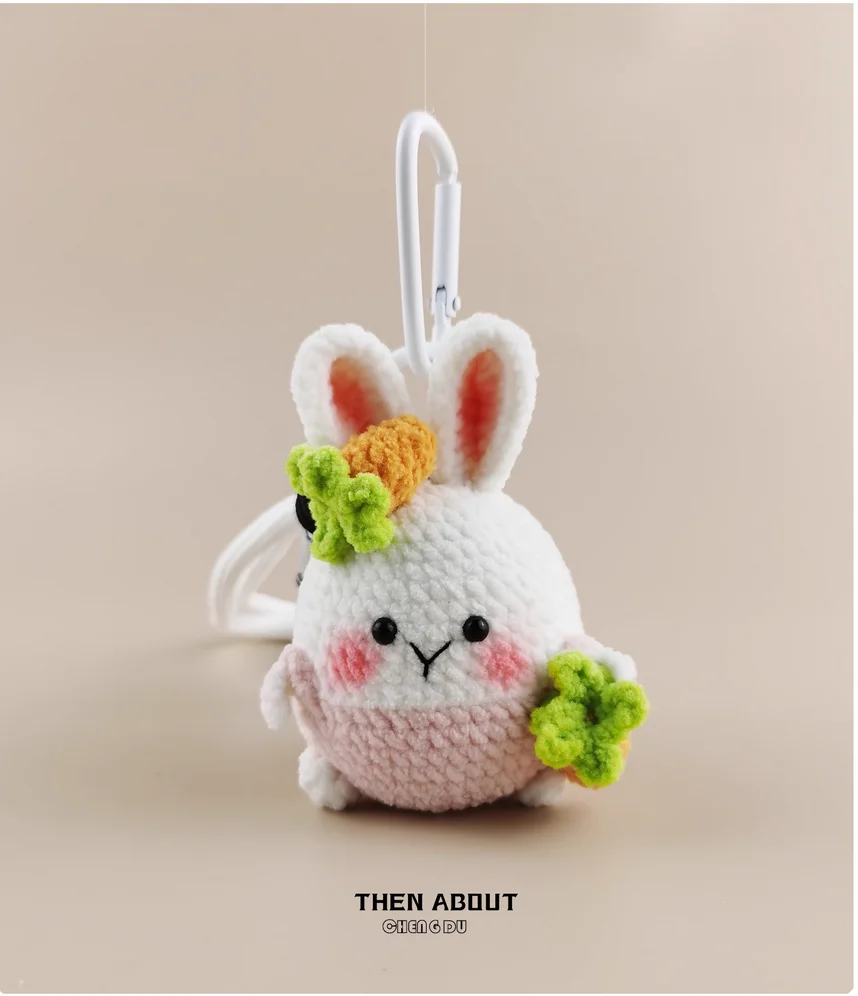 Cute chubby carrot bunny bag pendant key chain senior gift