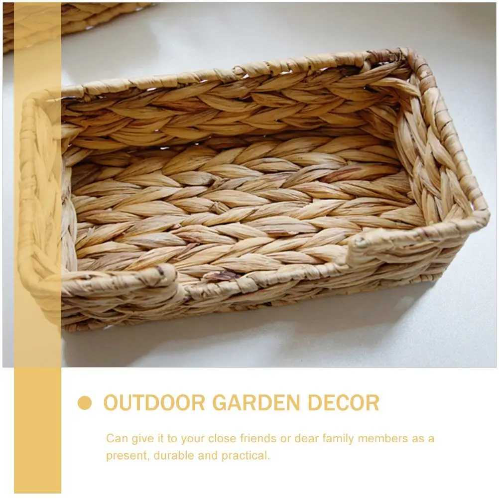 Woven Storage Decorative Home Outdoor Garden Decor Office Desktop Snacks Multi function Household Container Bin
