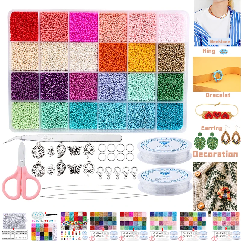 Clay Beads for Bracelet Making Flat Round Polymer Clay Beads with Pendant Charms Kit for Jewelry Making Kit Bracelets Necklace