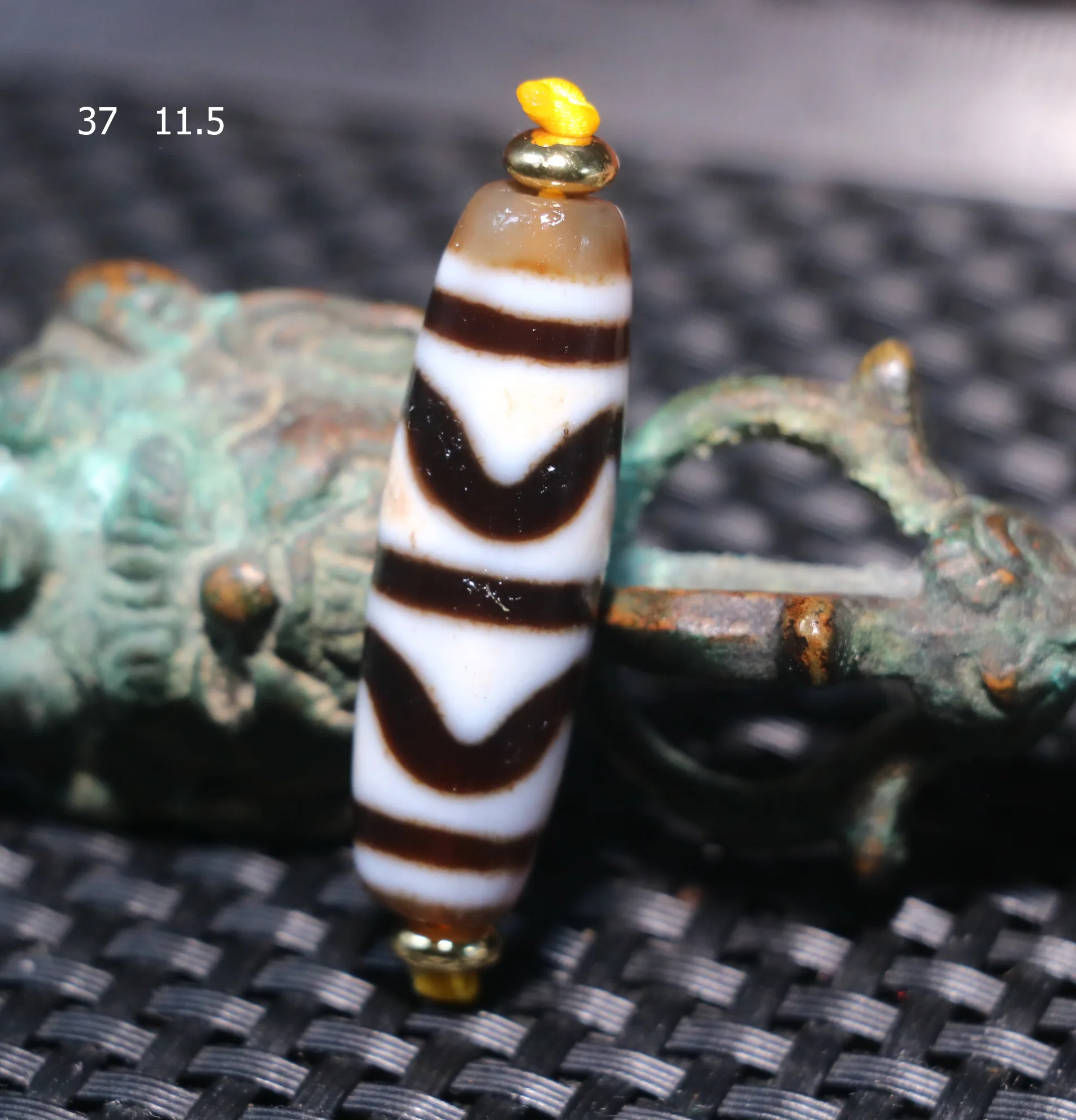 4A Q Magic Energy Tibetan Top Old Agate Double Tiger Tooth dZi Bead Size Fit For Making Bracelet For Jewelry Amulet Timestown