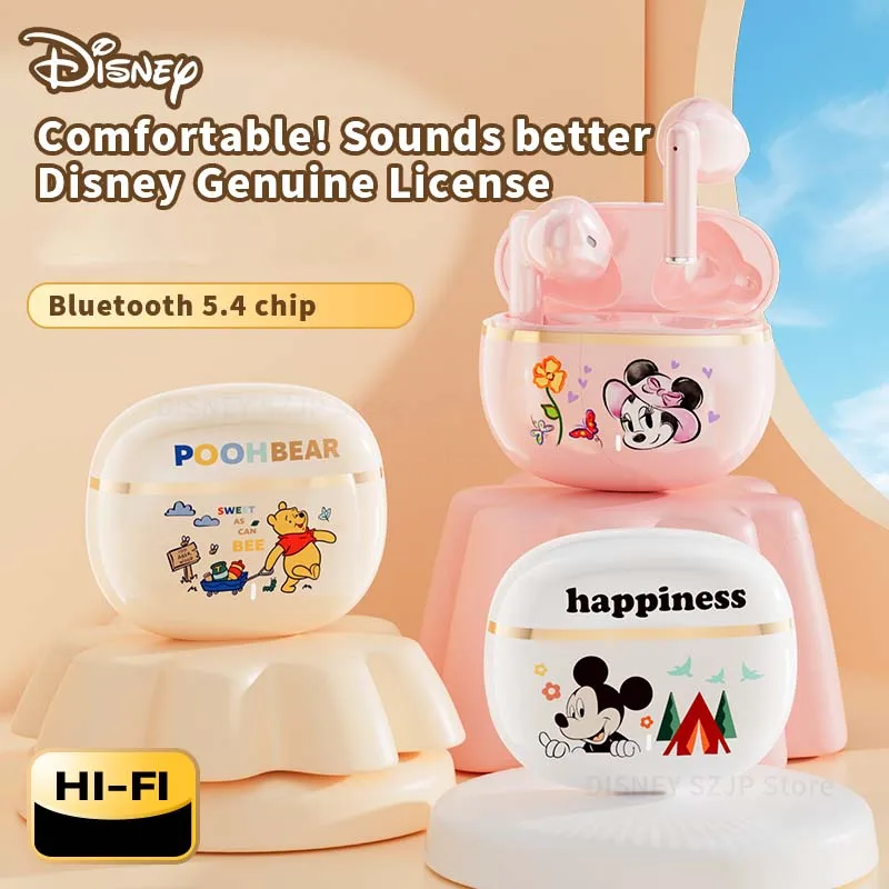 

Disney Earbuds Mini Mickey Cartoon Wireless Earphones Bluetooth 5.4 HIFI Sound Noise Reduction Headphone J08B Long Battery Life