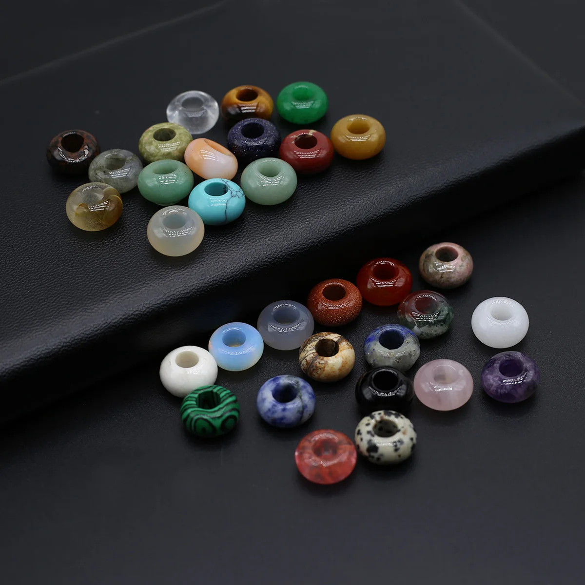 10pc ágata turquesa jade 6mm grande buraco solta contas de cristal natural pedra ábaco contas para fazer jóias diy colar pulseira